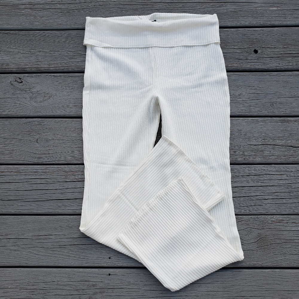 Wild Fable Ribbed Foldover Flared Leggings Large  - NWT